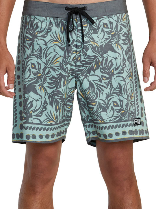 Trunk Men's Swimwear Shorts Green with Patterns