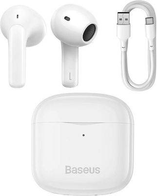 Baseus Bowie E3 Earbud Bluetooth Handsfree Ακουστικά με Θήκη Φόρτισης Λευκά