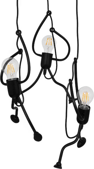 GloboStar Little Man Pendant Light Black 37x35x40cm