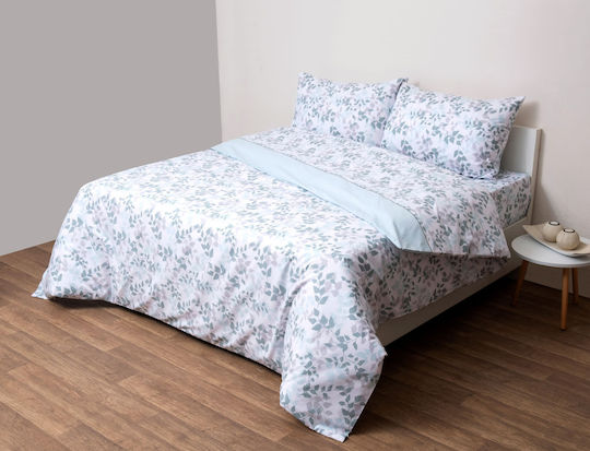 Anna Riska Bettbezug-Set Baumwolle Einzelbett mit Kissenbezug 160x240 5008 Mint