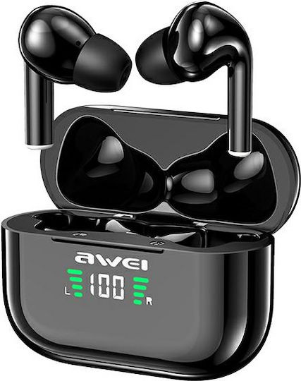 Awei T29P In-ear Bluetooth Handsfree Ακουστικά με Αντοχή στον Ιδρώτα και Θήκη Φόρτισης Μαύρα