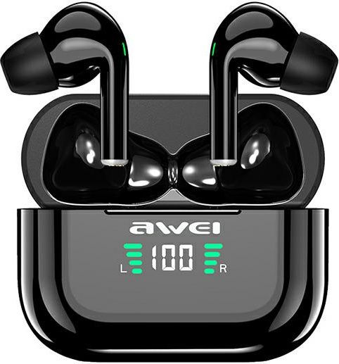 Awei T29P In-ear Bluetooth Handsfree Ακουστικά με Αντοχή στον Ιδρώτα και Θήκη Φόρτισης Μαύρα