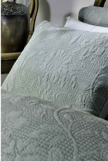 Down Town Home Pacific 680 Cotton Sateen Duvet Cover Set 230x250cm Double with 2 Pillowcases Green