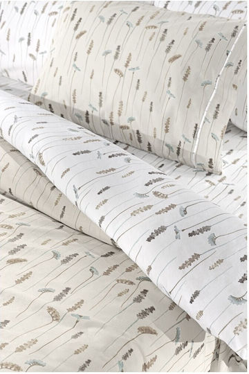 Guy Laroche Bettbezug-Set Baumwolle Einzelbett mit Kissenbezug 165x225 Elodie Natural