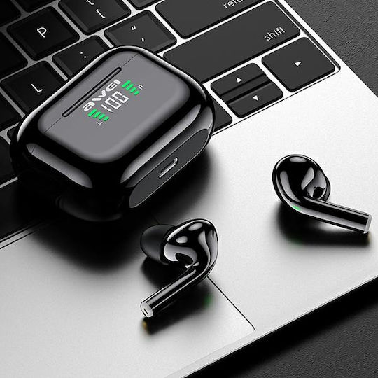 Awei T29P In-ear Bluetooth Handsfree Ακουστικά με Αντοχή στον Ιδρώτα και Θήκη Φόρτισης Μαύρα