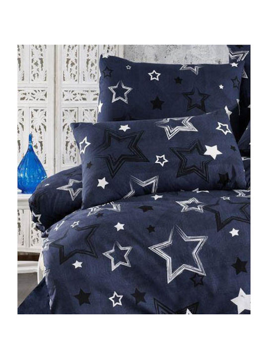 Dimcol Cearceaf de Pat Simplu 160x240 Galaxy 307 Dark Blue