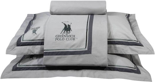 Greenwich Polo Club Duvet Cover Set Cotton Queen with 2 Pillowcases 220x240 2175 Grey