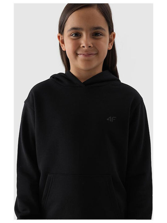 Kids Sweatshirt with Hood and Pockets Black