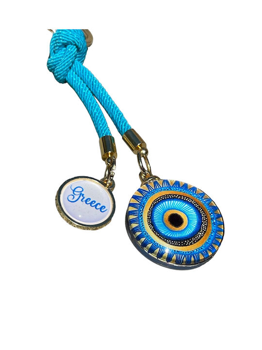 Keychain Greece Eye Light Blue