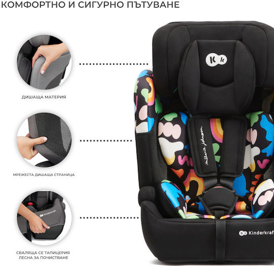 Kinderkraft Comfort Up Baby Car Seat High-back Booster i-Size Happy Shapes 9-36 kg