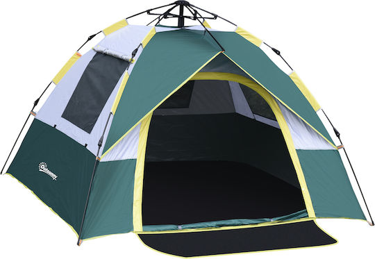 Outsunny Automatic Summer Camping Tent Green for 2 People 205x195x135cm