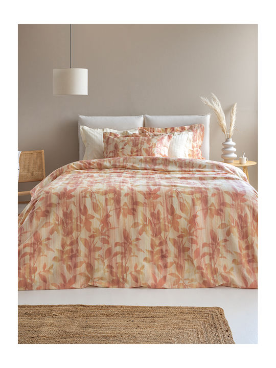 Palamaiki Duvet Cover Set Cotton Satin Single with Pillowcase 170x250 Ivy Orange