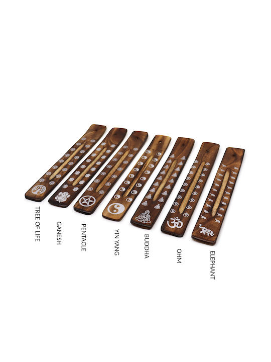 Ξύλινη Βάση Καύσης Αρωματικά Στικ Elephants Incense Holder 26cm