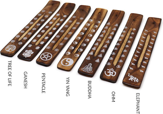 Ξύλινη Βάση Καύσης Αρωματικά Στικ Pentacle Incense Holder 26cm