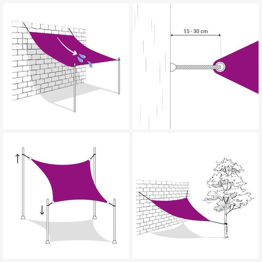 vidaXL Square Shade Sail Gray 2x2m 160gr/m²