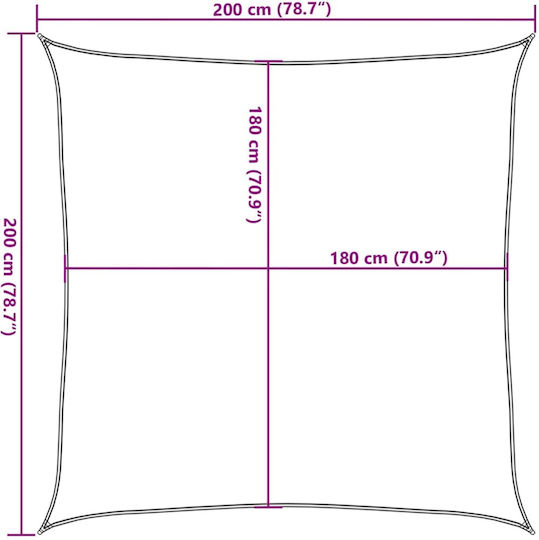 vidaXL Square Shade Sail Gray 2x2m 160gr/m²