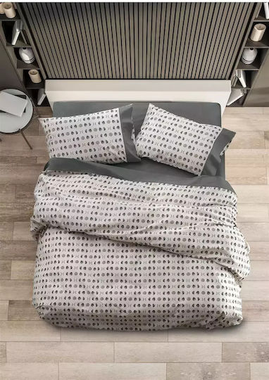 Makis Tselios Home Duvet Cover Cotton Queen 220x240 Term Gray