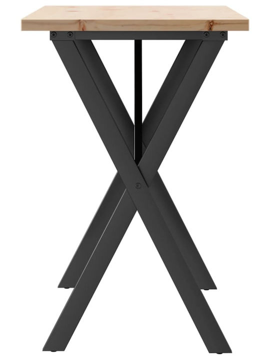 Masă Sala de mese din Lemn Masiv & Metal Maro 100x50x75.5buc