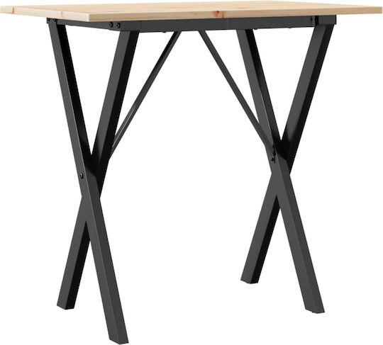 Tisch Speisesaal aus Massivholz & Metall Coffee 80x50x75cm