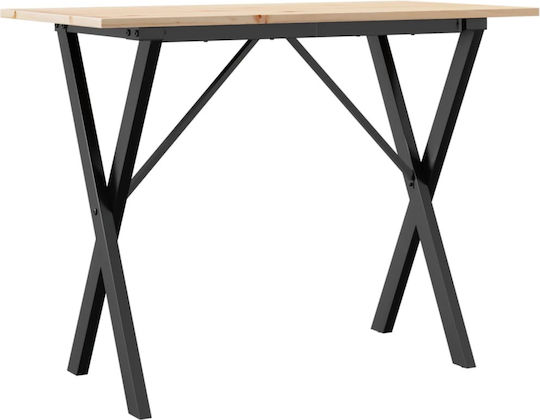 Table Dining Room from Solid Wood & Metal Coffee 100x50x75cm