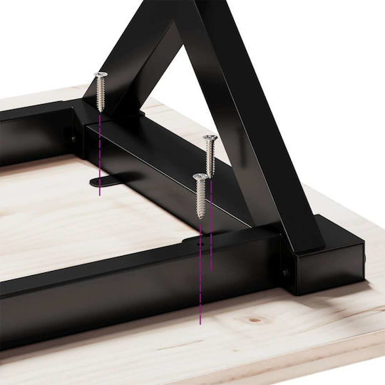 Tisch Speisesaal aus Massivholz & Metall Coffee 80x50x75cm