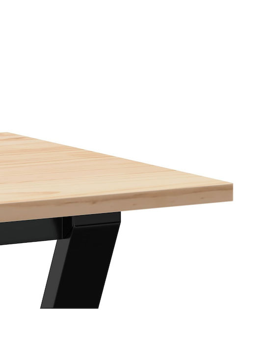Table Dining Room from Solid Wood & Metal Coffee 100x50x75cm