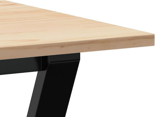 Table Dining Room from Solid Wood & Metal Coffee 100x50x75cm