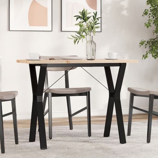 Table Dining Room from Solid Wood & Metal Coffee 100x50x75.5cm