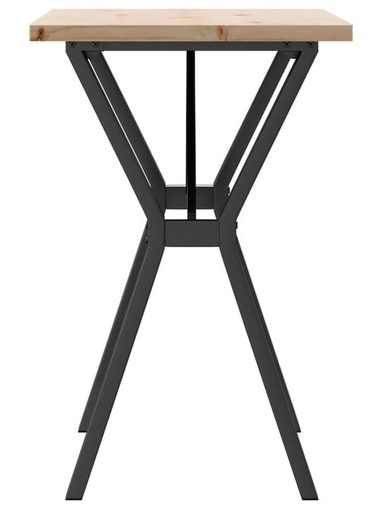 Masă Sala de mese din Lemn Masiv & Metal Maro 80x50x75.5buc