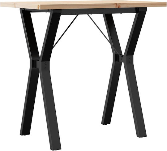 Table Dining Room from Solid Wood & Metal Coffee 80x50x75.5cm