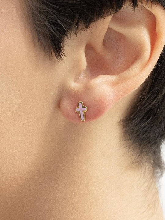Eforo Gold Plated Kids Earrings Studs from Silver
