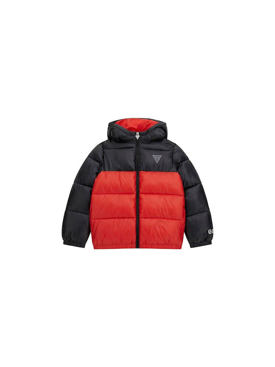 Guess Kids Quilted Jacket with Hood Multicolour