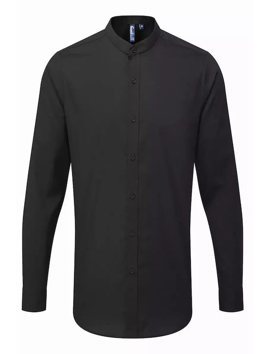 Premier Men's Shirt Long Sleeve Cotton Black