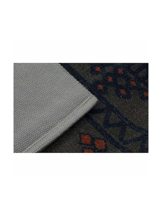 DKD Home Decor Rug Rectangular Blue Orange