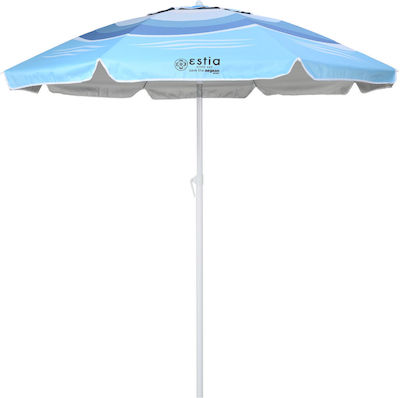 Estia Formă în U Umbrelă de Plajă Aluminiu cu Diametru de 2m cu Protecție UV și Ventilație Serene Shores