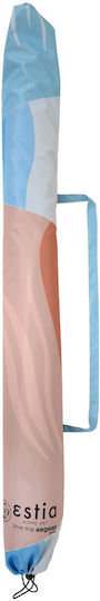 Estia Save the Aegean Folding Beach Umbrella Aluminum Diameter 2m with UV Protection and Air Vent Serene Shores