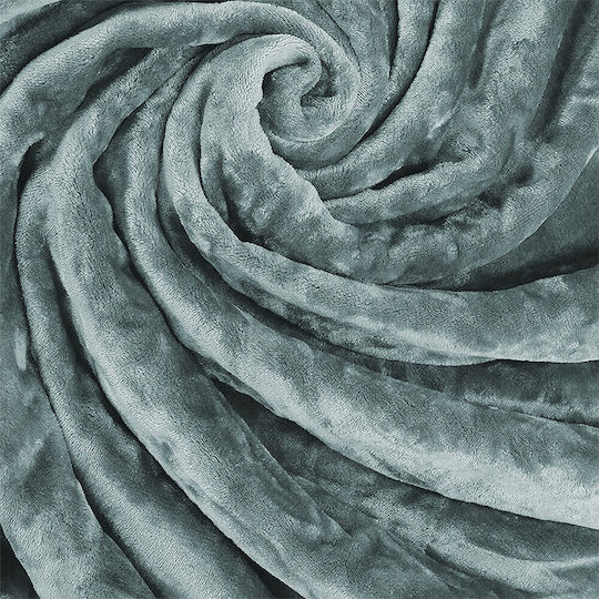 Lino Home Vellut Decke Samtig Übergröße 220x240cm Mint