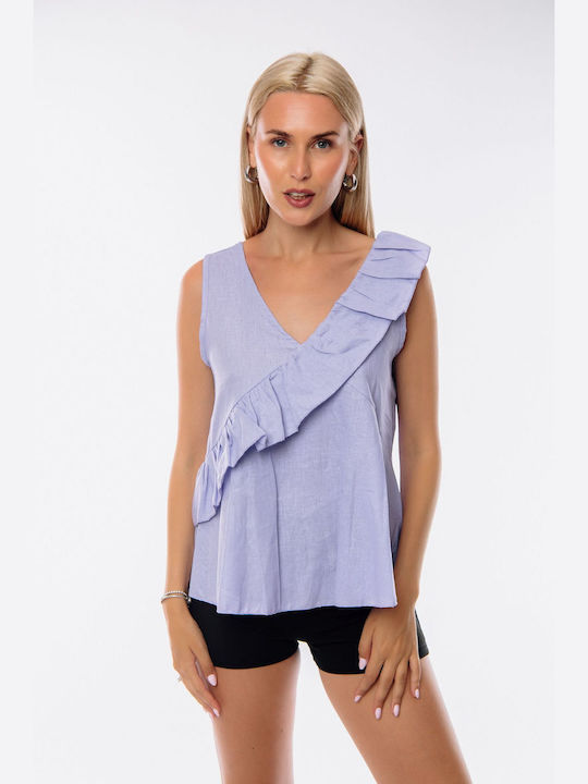 Dress Up Damen Bluse Ärmellos Lila