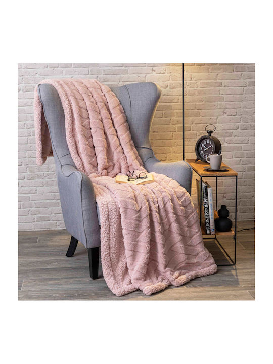 Borea Blanket Sherpa Fleece Queen 220x240cm Callista Pink