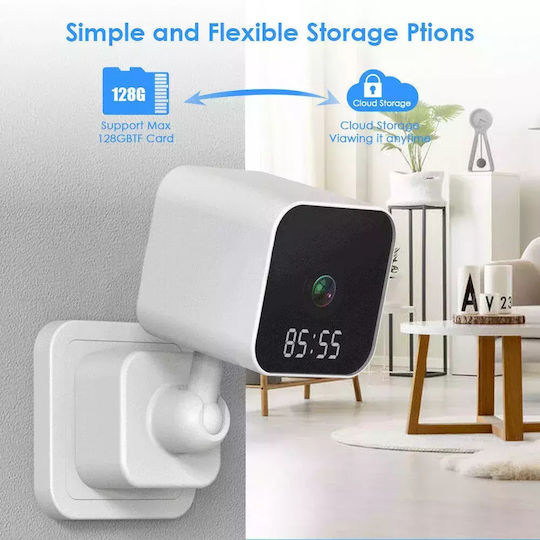 Andowl Hidden Camera WiFi Clock 1080p with Memory Card Slot and Motion Detector