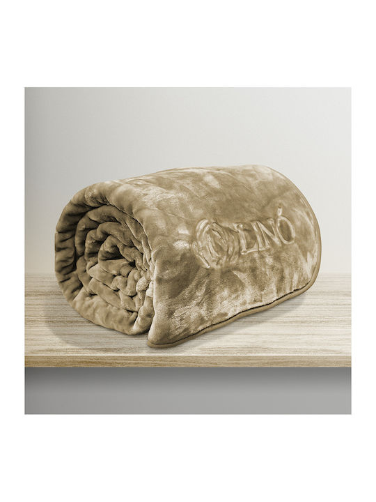 Lino Home Vellut Decke Samtig Übergröße 220x240cm Mocca