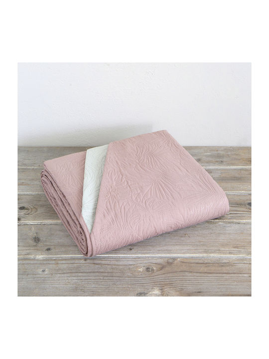 Nima Natara Coverlet Single Microfiber Light Beige / Rose Pink 160x240cm