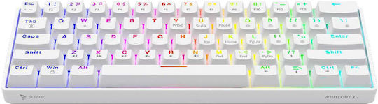 Savio WHITEOUT X2 Gaming Μηχανικό Πληκτρολόγιο 60% με Outemu Blue διακόπτες και RGB φωτισμό (Αγγλικό US) Λευκό