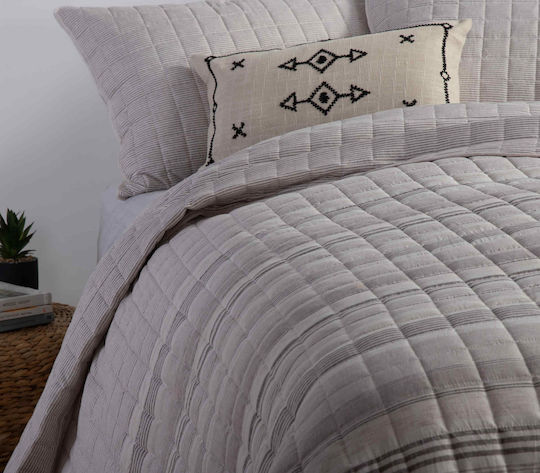 Nef-Nef Homeware Canfield Покривало Полутораспално Микрофибър Сив 180x240см