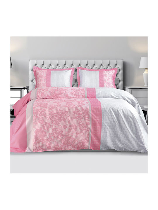 Makis Tselios Home Amaze Set Coverlet Queen Size Cotton Satin Pink 240x250cm 3pcs