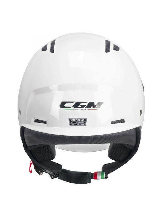 CGM Air Mono 116A White Κράνος Μηχανής Jet ECE 22.06 1100gr με Sunvisor