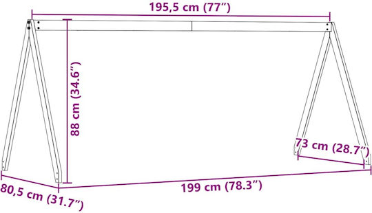 Κιόσκι Κρεβατιού Καφέ 199x80.5x88cm