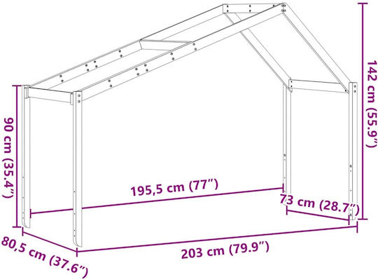 Беседка Легло Бял 203x80.5x142см
