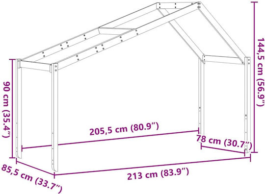 Κιόσκι Κρεβατιού Λευκό 213x85.5x144.5cm