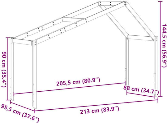 Bed Accessories White 213x95.5x144.5cm